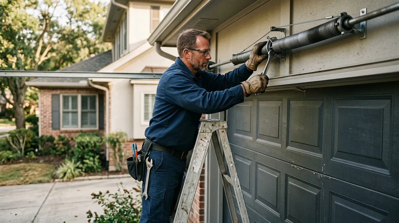 Garage door service call in Fayetteville, NC